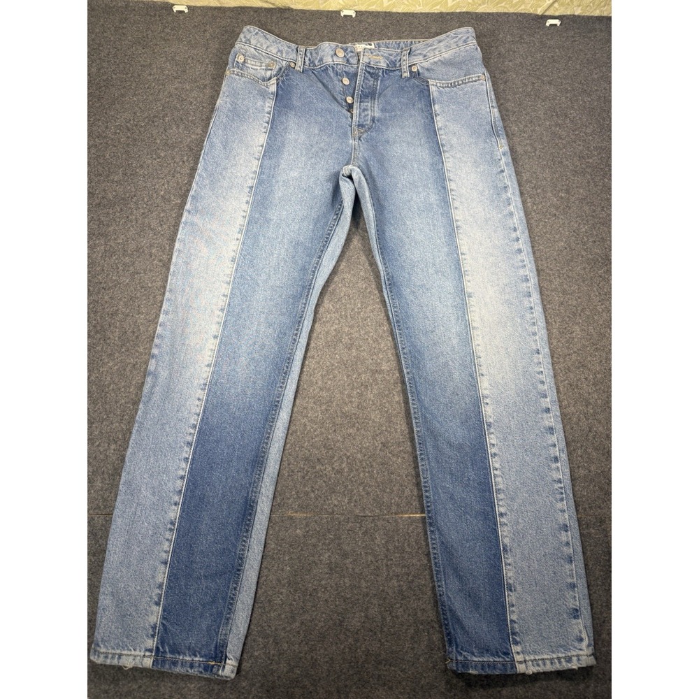 Topman Two-Tone Panel Straight Leg Jeans W34 L30